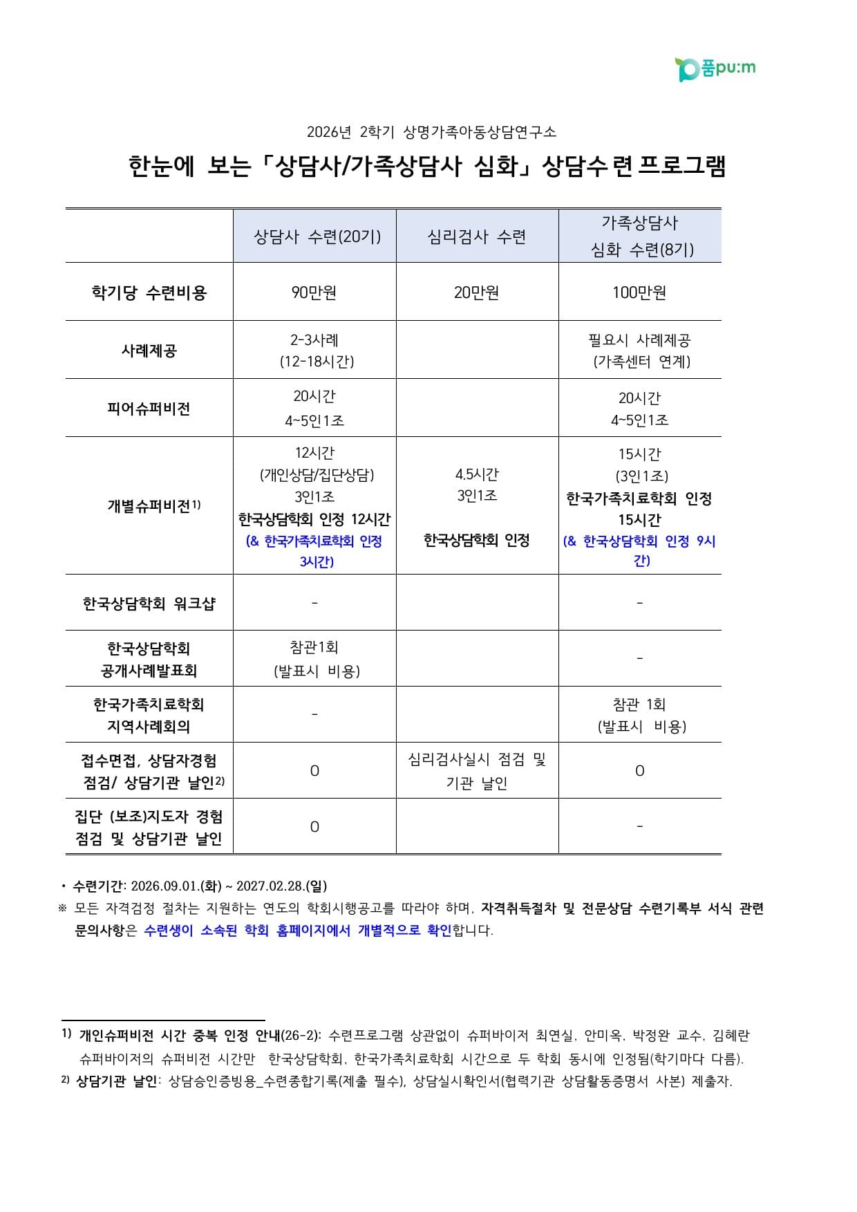 2026년 2학기 가족상담사 심화 8기 상담수련 프로그램 공고 이미지 4